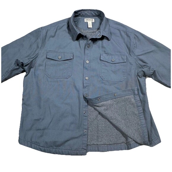Duluth Trading Heavyweight Canvas Jacket Mens 3XL Fleece Lined Work Shirt Snap - Picture 5 of 12